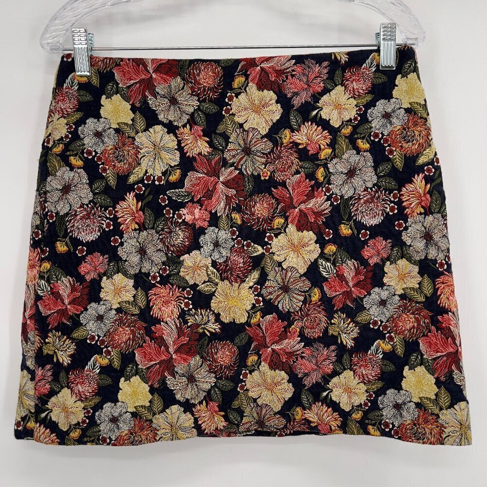 LOFT Petites Floral Jacquard Mini Skirt Multicolor Women's 10P